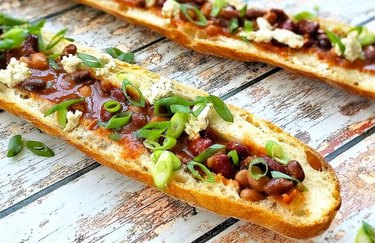 Vegan chili baguette boat plant based high protein meals