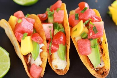Coconut Lime Mahi Mahi Tacos with Tequila Soaked Watermelon Salsa