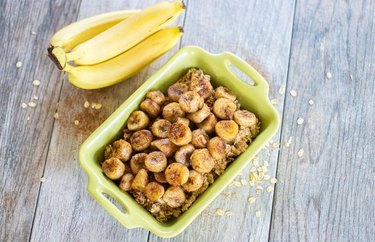 Baked Banana Bread Oatmeal banana recipe.