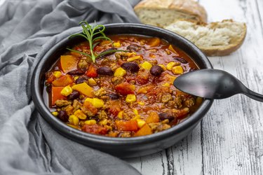 Bowl of vegetarian chili