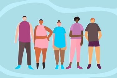 an illustration of several transgender and gender-nonconforming people, to represent gender-affirming care