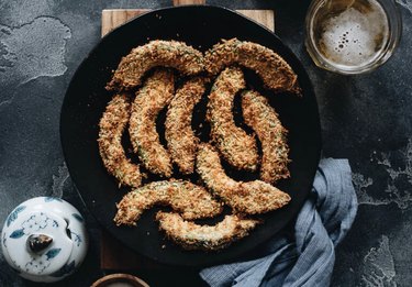 A pan of air fried avocado